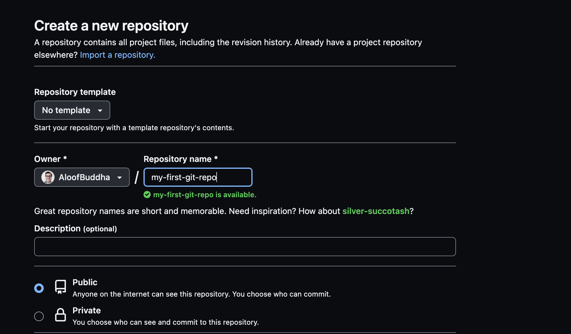 create new github