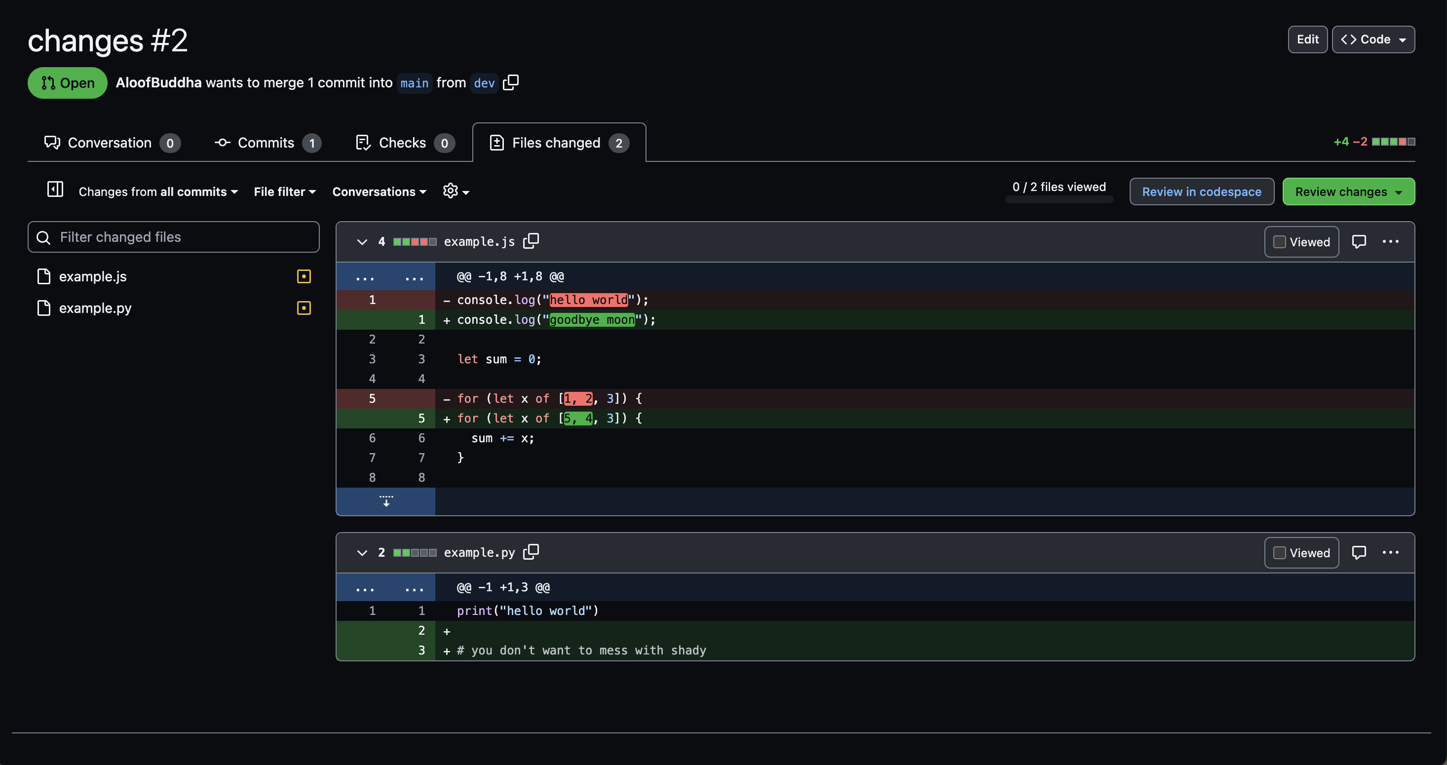 github pr