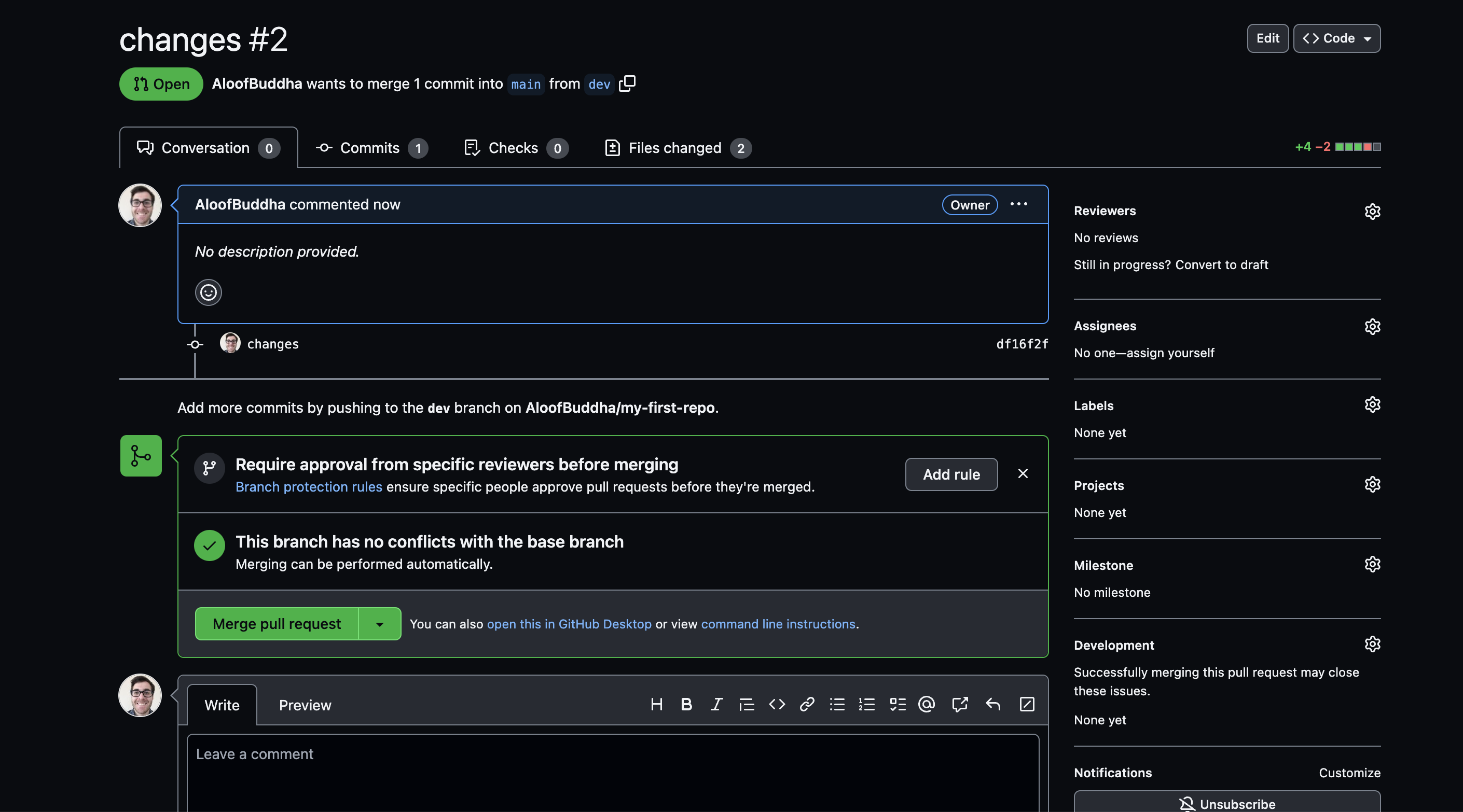 github pr